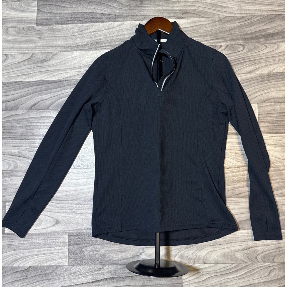 Sport-Tek Womens Black Quarter Zip Pullover Athletic Performance Top Size M